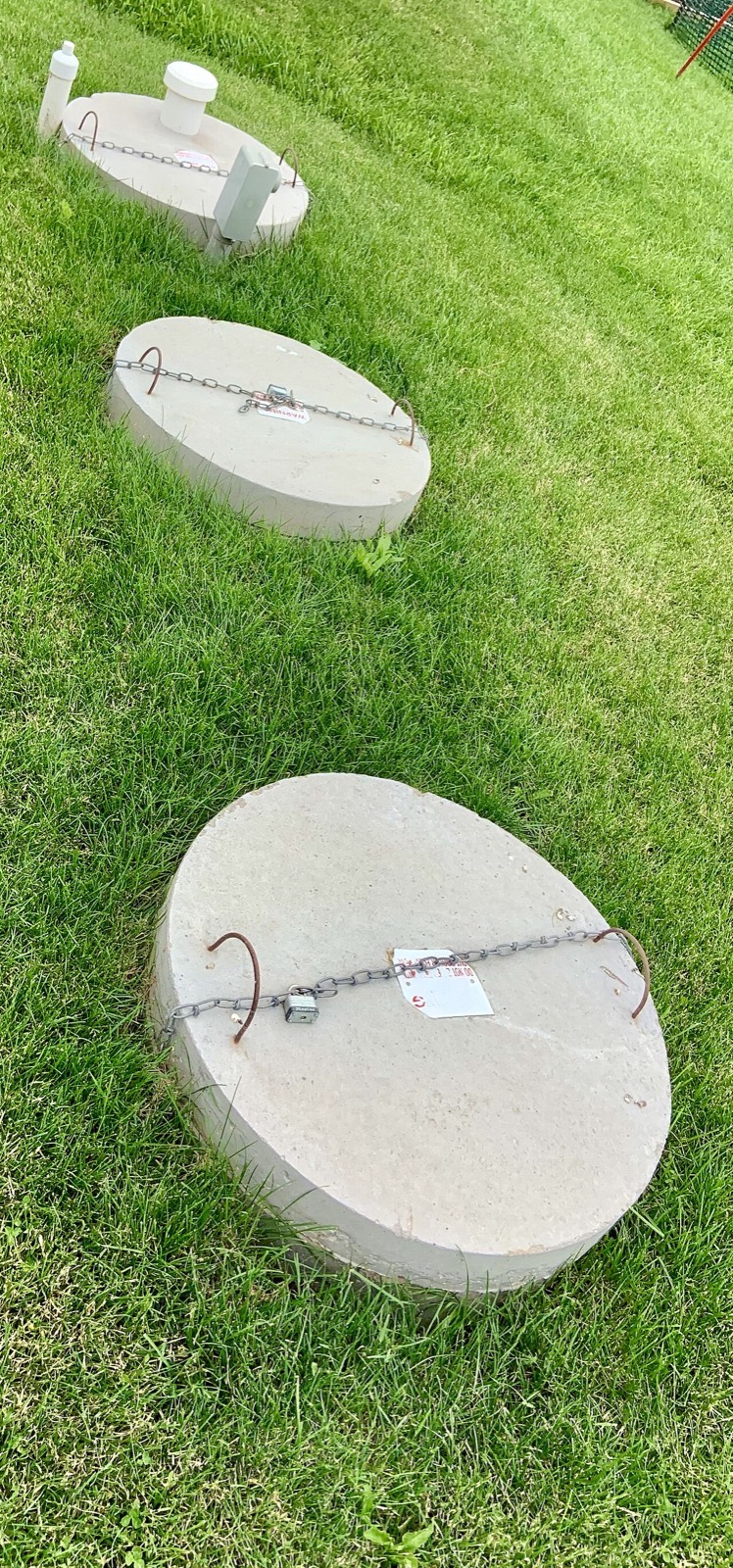 Concrete septic tank before burial